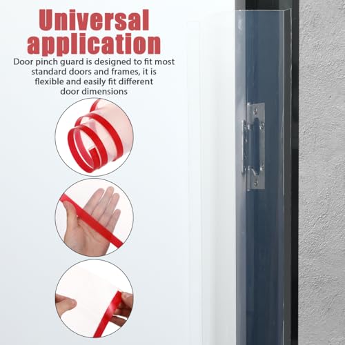 Image of Mikikit 47.24In Adhesive Door Pinch Guard Baby Proofing Safety Strip Childproof Finger Pinch Stopper Door Hinge Cover for Home Office Protection