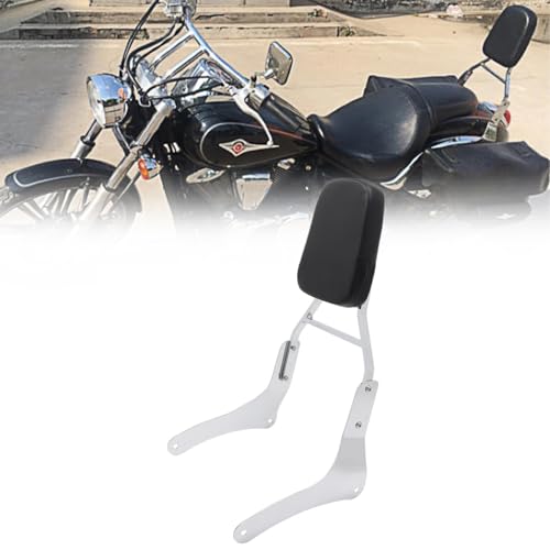 Motaux Beifahrer Sissy Bar Rückenlehnenpolster hinten für Kawasaki Vulcan 900 VN900 Classic Custom LT SE 1996-2023, Chrom
