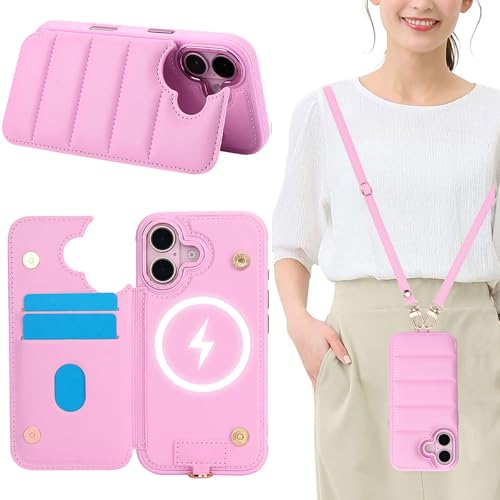 ALSDKEZI iPhone16 Ή V_[P[X MagSafeΉ w 蒠^ J[h[ jp X}zP[X LbNX^h NX{fBXgbvP[X |΂ߊ| zt gуJo[ Crossbody Case U[ Xg