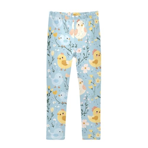 Wusikd Cute Chickens Girls' Leggings Toddler Doodles Kids Yoga Pants Dance Active Tights 4T