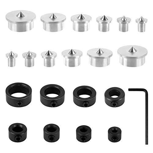 Jubaopen 12PCS Alineación de Espigas de Madera con Centro de Clavija, 8PCS Topes de Profundidad para Brocas, 1PCS Llave para Carpintería (6 Tipos)