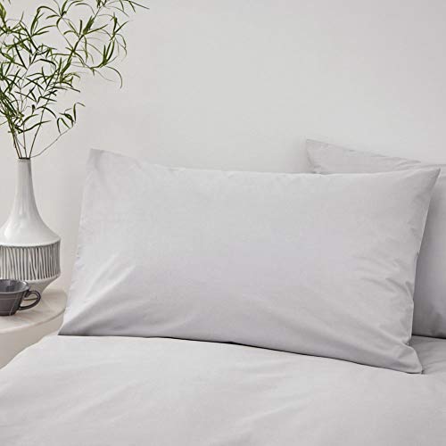 Bianca 200 Thread Count Organic Cotton Standard Pillowcase Pair Silver