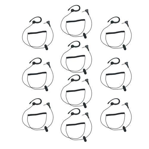 10packs Surveillance Earpiece 3.5mm Covert Listen Only Headset Compatible with