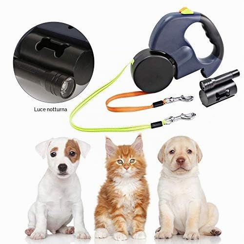 YOUTHINK Guinzaglio Retrattile Doppio per Cani, Allungabile Rotazione 360° Senza Grovigli, Adatto a Cani di Taglia Media e Piccola, .50 lbs