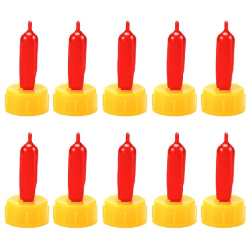 Image of HASTHIP Feeding Nipples for Lamb Feeding Bottles Red Nipples for Lamb Food Grade HDPE Safe Feeders Lambs,Goats,Calves Piglets Set of 10Pcs