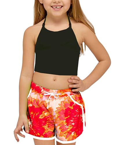 Image of Deerose Kids Hawaiian Swim Board Shorts Quick Dry Active Swim Trunk 5-14 Years