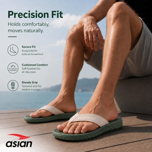 Image of ASIAN Safari-14 Men's Stylish Flip Flops | Lightweight Comfort, Soft Cushion Feel, Durable Grip, Perfect for Home, Outdoors