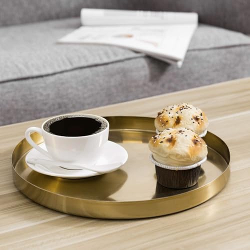 Mygift KIT2307BAS Brushed Brass Metal Decorative Tray cover
