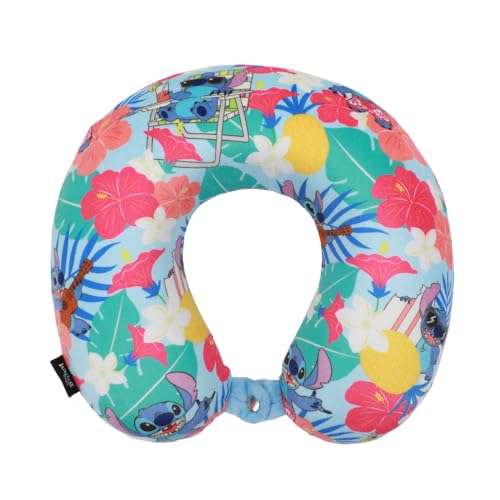 Image of Lilo & Stitch kids Travel Set with Neck Pillow, Eye Mask, and Luggage Tag - Comfort and Style for Young Travelers!