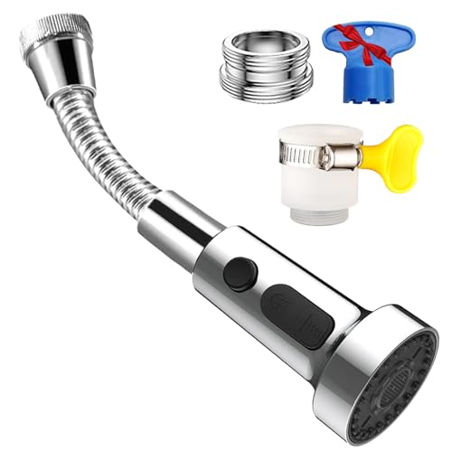 Prolunga Rompigetto Rubinetto Cucina M24/22, Hose Aeratore Rubinetto, Doccino per Lavandino con Tubo, Girevole Filtro Rubinetto con 3 Funzione, Estensione Filtri Aeratori per Rubinetti con Adattatore