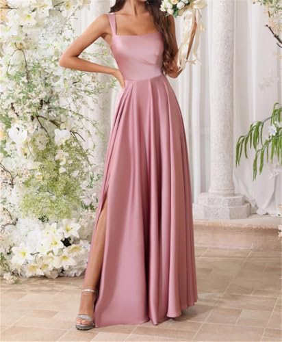 Robe de cocktail noire en satin taille 54 avec fente flatteuse pour femme - 2