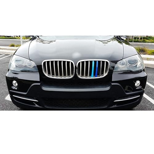 Image of x xotic tech Iconic 3-color Tri Grille Insert Trims Strips, Front Center Kidney Grilles Compatible with BMW E70 X5 2007-2013, E71 X6 2008-2012 (7 Beam Bars)