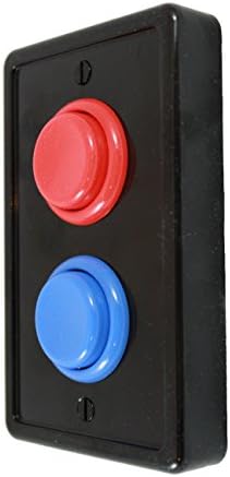 Arcade Light Switch Plate Cover, Single Switch (Black/Red/Blue), 1-Gang Standard Size Rocker Wall Plate, Game Room Decorator, Kid Bedroom Wallplate, Faceplate Replacement