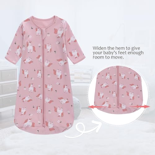 Image of Miracle Baby Long Sleeve Sleep Sack 2-Pack, 100% Cotton Wearable Blanket Baby Sleeping Bag for Newborn Infant Toddler