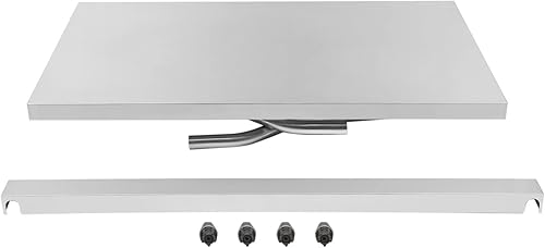 Miniatura 10 de Mesa comercial de acero inoxidable, 24 x 47 pulgadas, mesa de trabajo comercial, mesa plegable de acero inoxidable resistente, carga de 1102 libras,