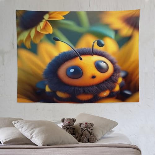 Tapisserie abeille 3D PAZZK : tenture murale grand format aux finitions soignées
