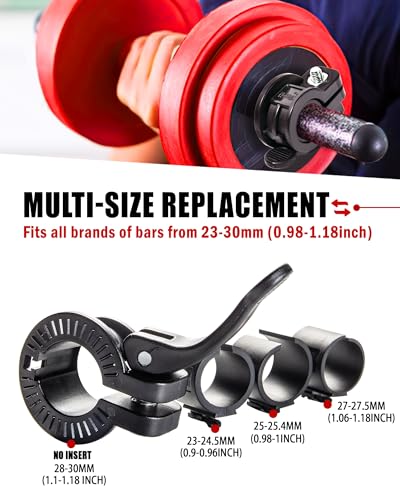 ZY-HUAN Mini Barbell Clips 1 inch I Multi-Size Adjustable Barbell Collar I 1 inch Barbell ClampsIQuick Release Weight Clips Pair of Locking for Dumbbell Bar - Image 3