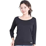 [ルアンナジェナ] 【雑誌Tarzan掲載】 【コラントッテ】 リラクシングウェア インナー シャツ レディース 8分袖 Tシャツ吸汗速乾 ストレッチ 白 黒 長袖 丸首 プレゼント 誕生日 ギフト 女性用 インナーシャツ 下着 通年対応 (JP, アルファベット, L, ブラック)