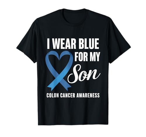 Cinta azul para concientización sobre el cáncer de colon I Wear For My Son Camiseta