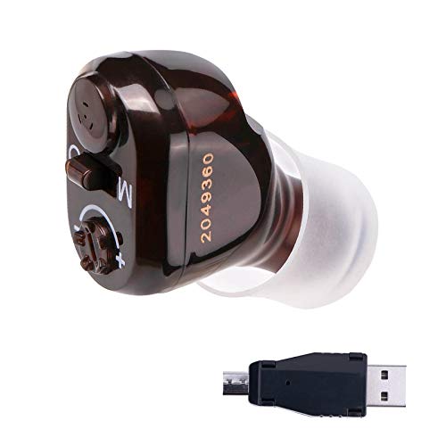 Rechargeable Hearing Amplifier Seniors-Adults Noise-Cancelling - Magic Ear Amplifier Invisible Voice Sound Amplifiers Elderly Listening Assistance Device 1 Pack (Brown)… #TOP8