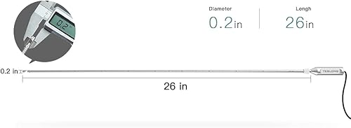 Miniatura 2 de Teslong Boroscopio rígido para rifle, cámara de limpieza de pistola con luces LED y espejo de ángulo recto. Varilla de 26 pulgadas de largo que se