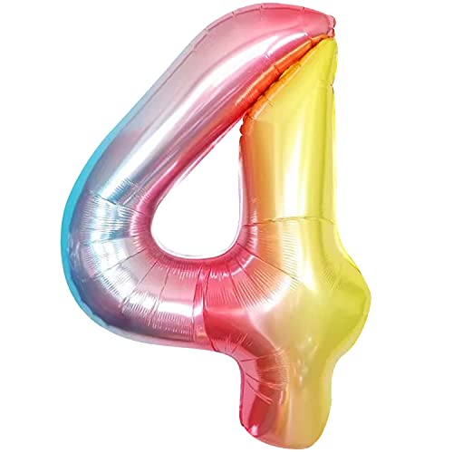 Image of KatchOn Rainbow Number 4 Balloon 40 Inch