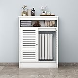 CADEHUB Cubre radiador Blanco con Compartimento Superior, Impermeable e ignífugo para radiadores Antiguos. Oculta Las tuberías y es fácil de Montar. 19.6' Lx9.8 Wx35 H/50x25x90cm