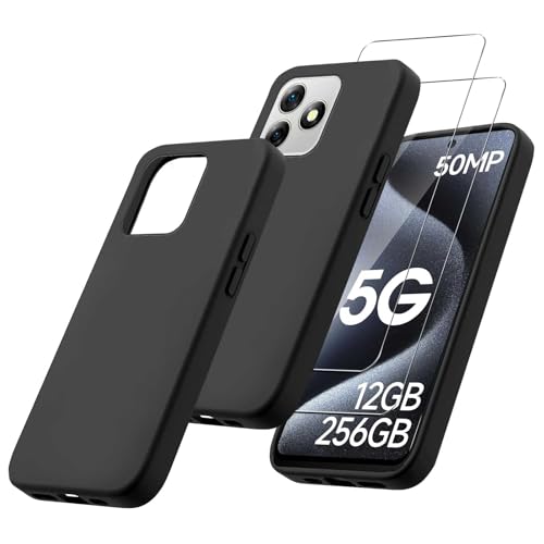 3 in 1 Cover Compatibile con Ulefone Note 18 Ultra 6.78 e 2 Pezzi Vetro Temperato Pellicola Protettiva Morbido Custodia Protettivo Protezione Case silicone tpu nero