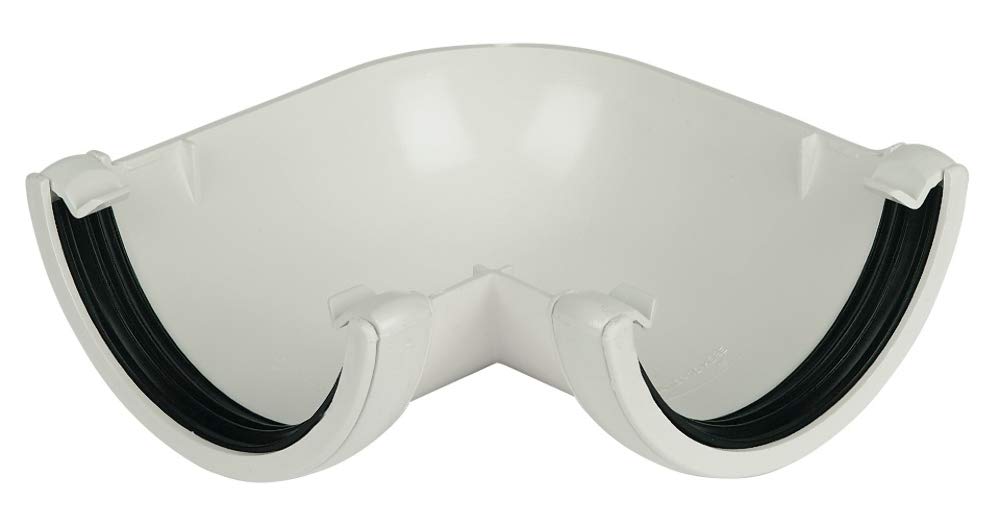 Floplast White Half Round 90° Gutter Angle(Dia)112mm from B&Q