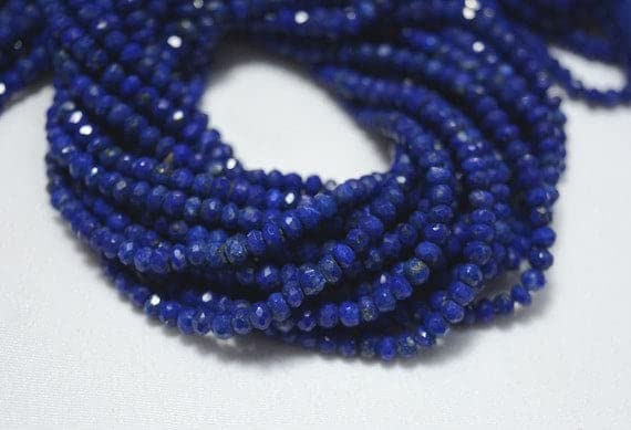 Perles lapis lazuli facettées 3.5mm pour fabriquer des bijoux sans défaut