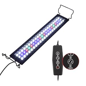 Aquarium Light, LED Fish Tank Light, Aquarium Light W/Timer, Aquarium Light for Plants, Adjustable Brightness, W/Extendable Bracket, 15.75″ L