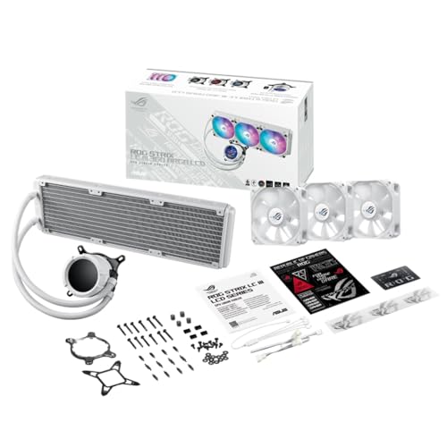 Asus Rog Strix Lc Iii 360 Argb Lcd Wht, Dissipatore Di Calore A Liquido Con Blocco Dell'acqua Ruotabile A 360°, Pompa Asetek V2 Di 7A Generazione, Schermo Lcd, Ventole Rog Argb, Aura Sync, Bianco - 6