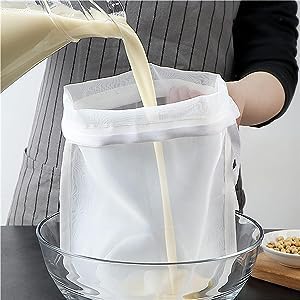 Nut Milk Bag Reusable Cheesecloth Bags Straining Almond Soy Milk Strainer Cold Brew Coffee Juice Fine Nylon Mesh Cheese Cloth Premium Fine Mesh Food Grade Nut Milk Bag Food Strainers