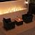 Tangkula 3 Pieces Patio Porch Furniture Set, PE Rattan Wicker Chair Conversation Set with Cushions and Storage Table, Outdoor Acacia Wood Bistro Set for Garden, Poolside (Black)