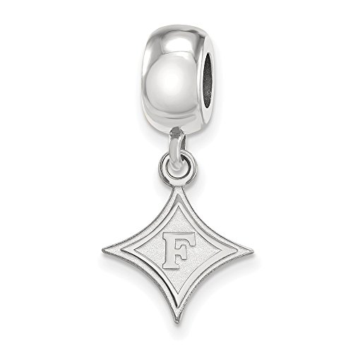 LogoArt Sterling Silver Furman University Bead Charm Charm Small Dangle Bead Charm