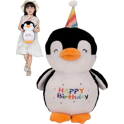 CASAGOOD 12 Inch Black Penguin Stuffed Animals Happy Birthday Penguin Soft Black Penguin Plush Toys Stuffed Penguin Plushies Animal Black Penguin Plush Doll Animal Toy for Kids & Lovers… Cover