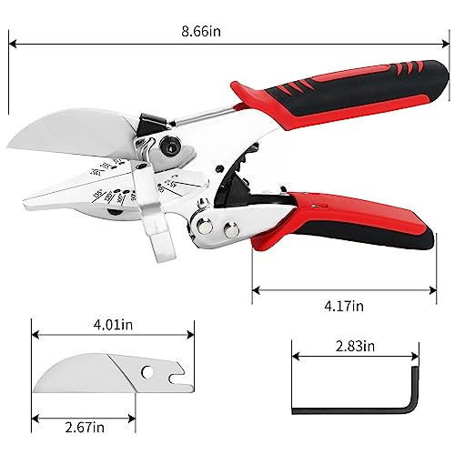 Gartol Ratchet Miter Shears For Angular Cutting Molding Crafting, Shoe Molding & Quarter Round Cutting Tool Miter Cutter, Adjust At 45-135 Degree Multi-Angle Cutter Hand Tool For Soft Wood, Pvc, Mdf #TOP7