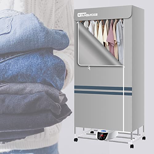 JUKIDS Elektrische luchter, afstandsbediening intelligente constante temperatuur verwarmde clother droger, opvouwbare touchscreen luchtdrogers nat weer, grijs - Image 8