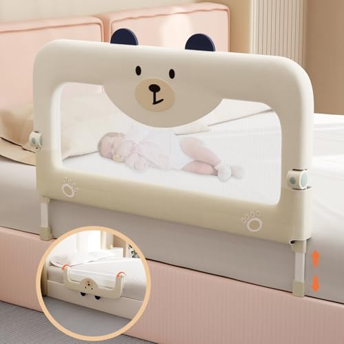 omzer Bed Guard Rail for Toddlers – 32” Swing Down & Height Adjustable Bed Rail for Toddlers Baby Bed Rail Guard for Twin, Queen, King, Full Size Bed