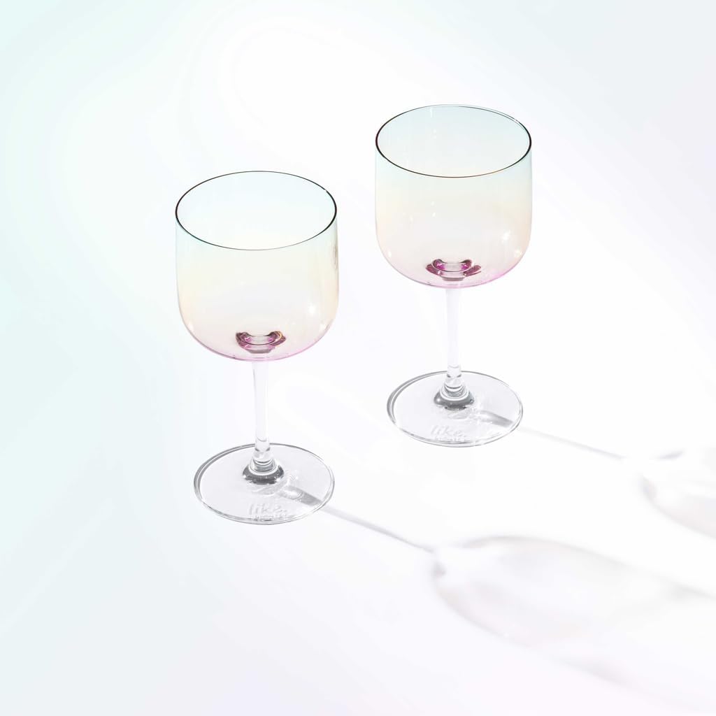 like. by Villeroy & Boch Like Pearl Wine/Water Glass, Set of 2, Crystal Glass with Pearl Coloring Effect, 6.75 oz