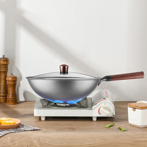 Wok antiadherente de cerámica y titanio 32cm con tapa miniatura 6