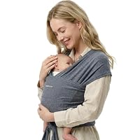 Momcozy Baby Wrap Carrier for 3.6-15kg, Adjustable Sling for Newborn, Grey