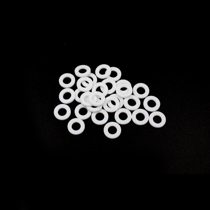 Płaskie uszczelki gumowe, Płaska uszczelka podkładki PTFE do kranu i węża, opakowanie 10 sztuk białych 1/4 2 cali(1.5 inch)