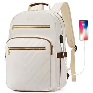 BOSTANTEN 15.6 Inch Laptop Backpack for Women- College Teacher Computer Bag Travel Backpack Purse with USB Charging Port