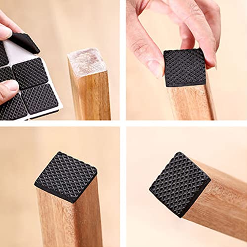 Youu 20X20Mm Square Plastic Plugs Self-Adhesive Furniture Pads For Metal Tubing, Fences, Glide Protection From Chair Legs And Furnitures Balck 40 Pcs #TOP3