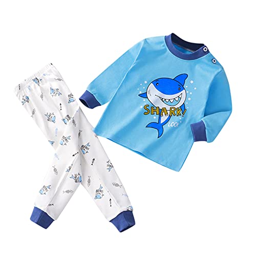 Toddler Boys Girls Soft Cotton 𝐏ajamas Set Long Sleeve 𝐒leepwear with Pants Baby Cute Cartoon 𝐍ightwear Infant Tracksuit