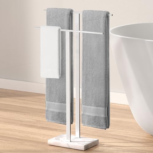 Amazon.com: EADOT 41 Inch Standing Towel Rack Double L Shape Bath Towel ...