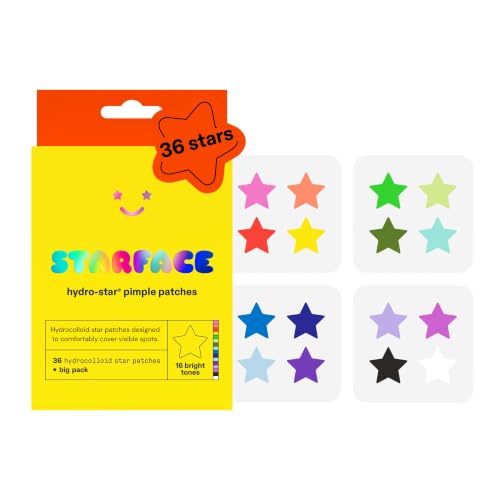 Starface Hydro-Star Play Pimple Patch Refills Hydrocolloid Dermatologist Tested Covers and Protects Visible Spots Absorbs Pimple Gunk Vegan and Cruelty-Free Skincare (36 Count)
