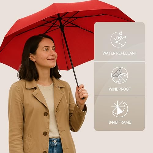Image of Knirps A.200 Medium Duomatic Windproof Umbrella for Adults - Automatic Open Close 38.5 inch Canopy, Travel Case Included