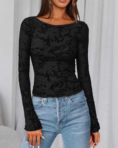BTFBM Casual Long Sleeve Shirts Fall 2025 Going Out Tops for Women Trendy Floral Work Blouses Bodycon Tunics